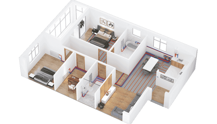 Household wall-mounted boiler heating solution system